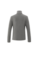 YAYA Heavyweight Jersey Turtleneck in Dark Taupe Grey Melange by YAYA