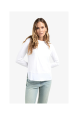 YAYA Longsleeve Top with Woven Hem and Cuff Details by YAYA
