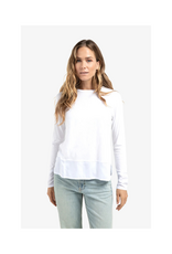 YAYA Longsleeve Top with Woven Hem and Cuff Details by YAYA