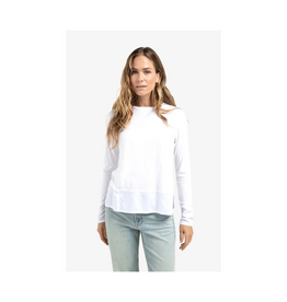 YAYA Longsleeve Top with Woven Hem and Cuff Details by YAYA