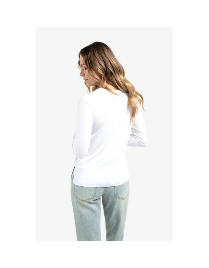 YAYA Longsleeve Top with Woven Hem and Cuff Details by YAYA
