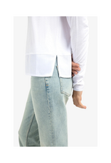 YAYA Longsleeve Top with Woven Hem and Cuff Details by YAYA