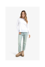 YAYA Longsleeve Top with Woven Hem and Cuff Details by YAYA