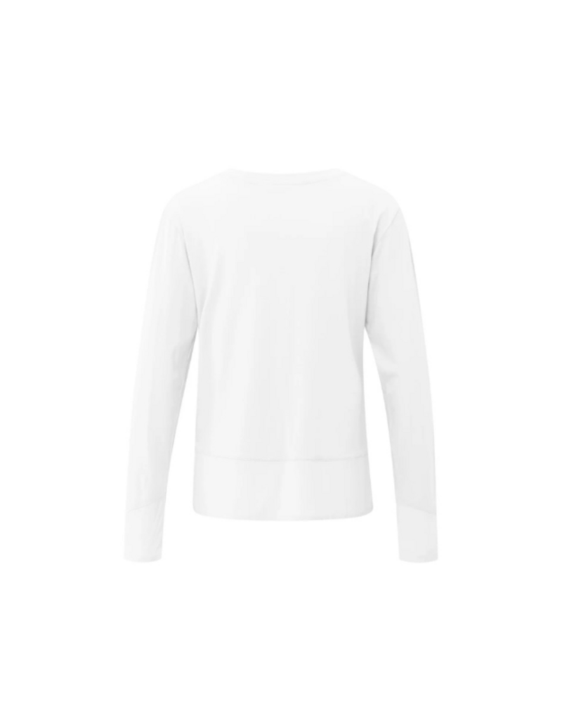 YAYA Longsleeve Top with Woven Hem and Cuff Details by YAYA