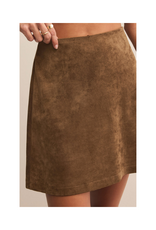 Z Supply Ciera Faux Suede Mini Skirt in Coconut by Z Supply