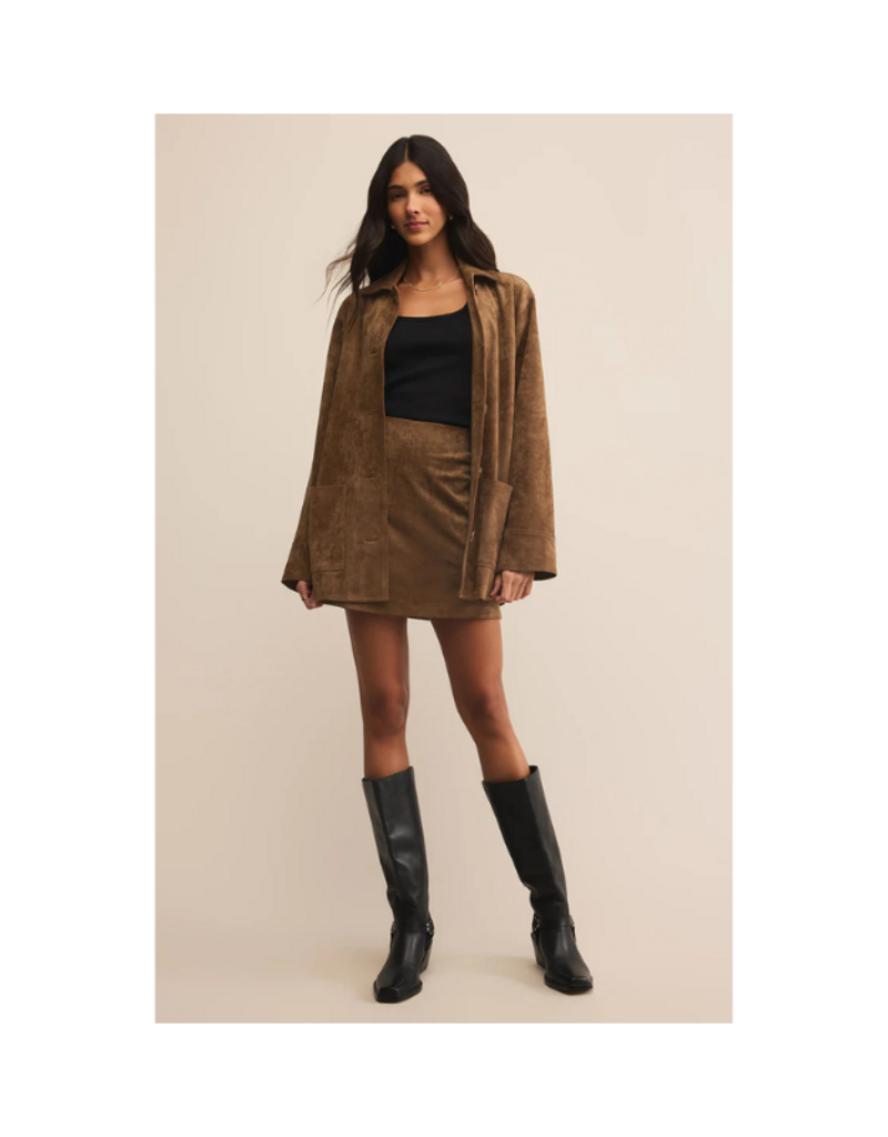 Z Supply Ciera Faux Suede Mini Skirt in Coconut by Z Supply