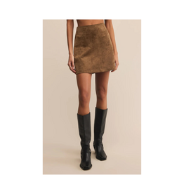 Z Supply Ciera Faux Suede Mini Skirt in Coconut by Z Supply