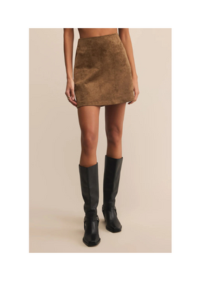 Z Supply Ciera Faux Suede Mini Skirt in Coconut by Z Supply