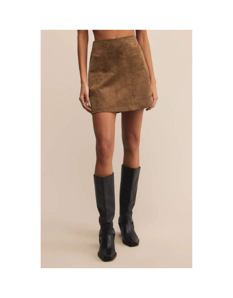 Z Supply Ciera Faux Suede Mini Skirt in Coconut by Z Supply