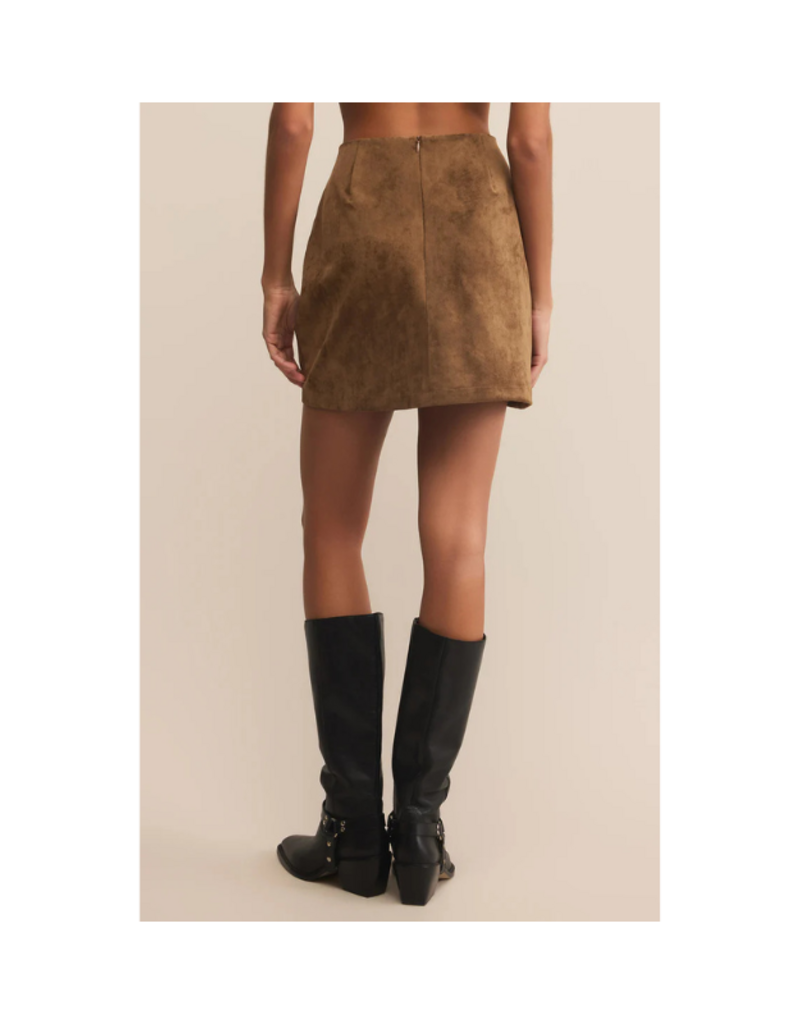 Z Supply Ciera Faux Suede Mini Skirt in Coconut by Z Supply