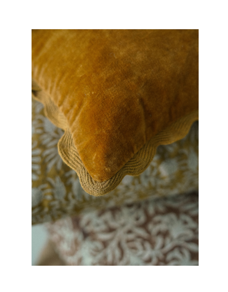 Indaba Trading Bronze Velvet Scallop Pillow 12"x12"