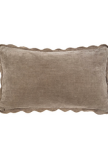 Indaba Trading Fog Velvet Scallop Pillow 21"x12"
