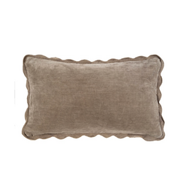 Indaba Trading Fog Velvet Scallop Pillow 21"x12"