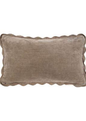 Indaba Trading Fog Velvet Scallop Pillow 21"x12"