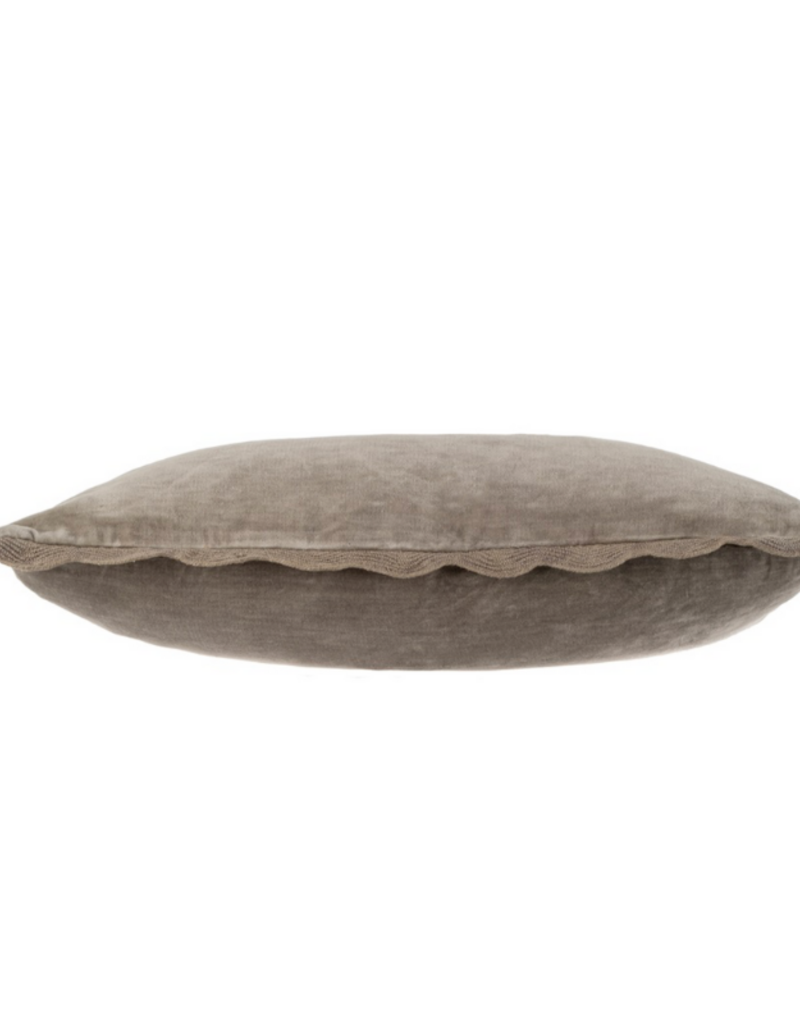 Indaba Trading Fog Velvet Scallop Pillow 21"x12"