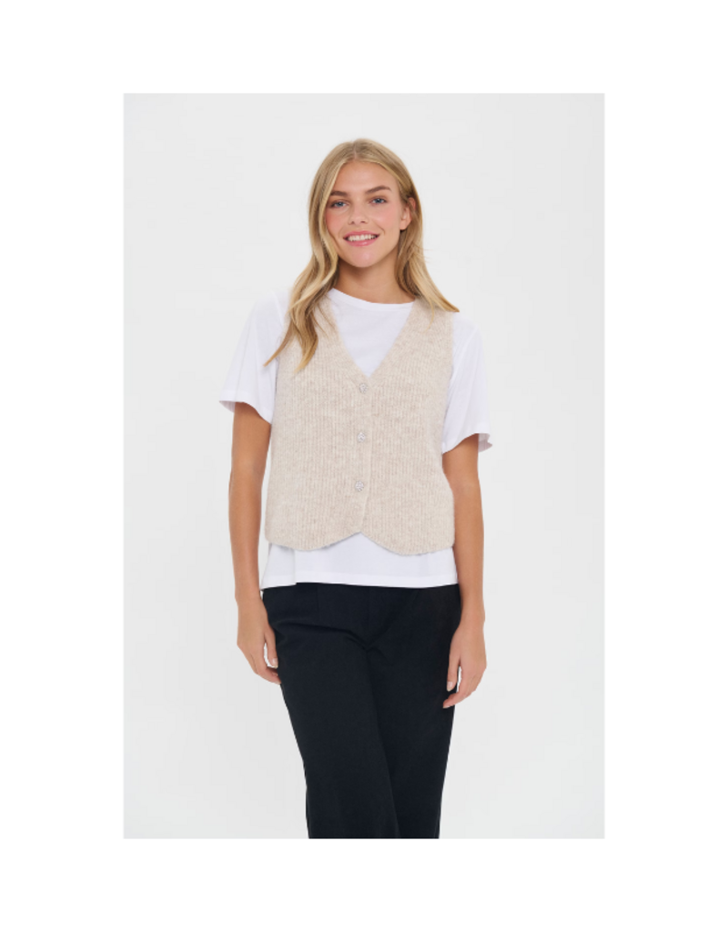 Saint Tropez Xenya Vest in Crystal Grey Melange by Saint Tropez