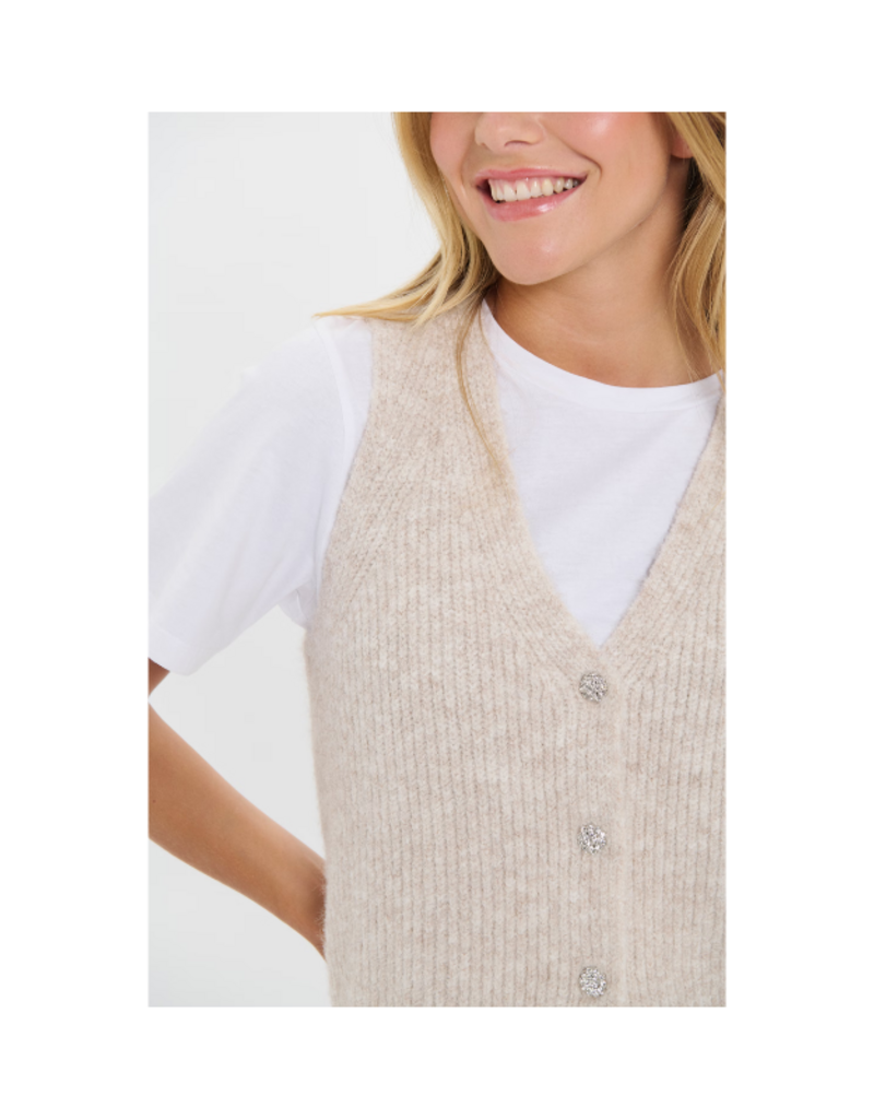 Saint Tropez Xenya Vest in Crystal Grey Melange by Saint Tropez
