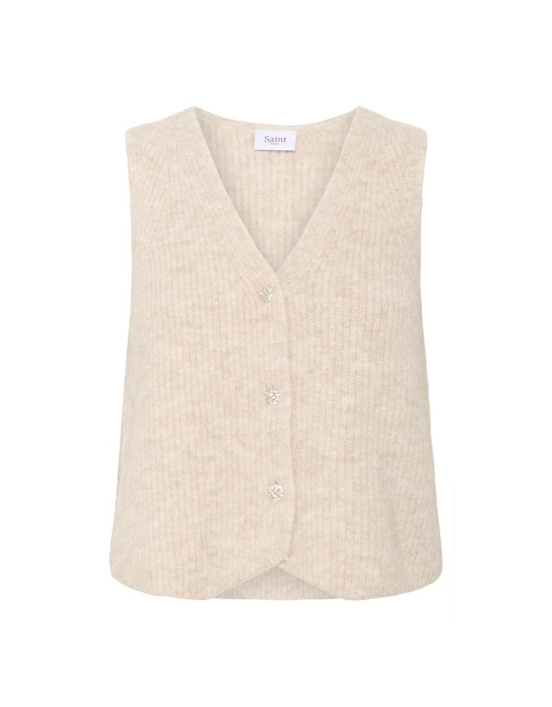 Saint Tropez Xenya Vest in Crystal Grey Melange by Saint Tropez