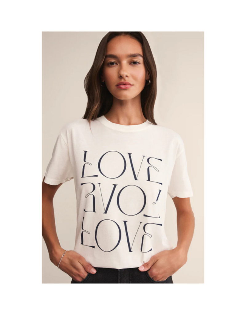 Z Supply Love Boyfriend Tee in Sea Salt by Z Supply