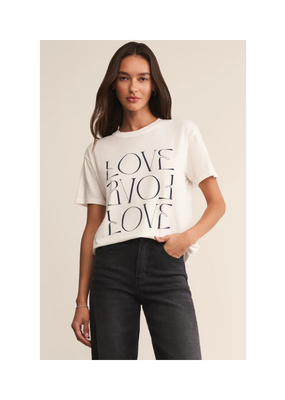 Z Supply Love Boyfriend Tee in Sea Salt by Z Supply