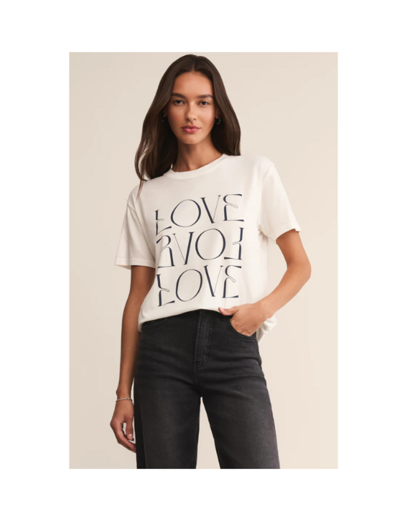 Z Supply Love Boyfriend Tee in Sea Salt by Z Supply