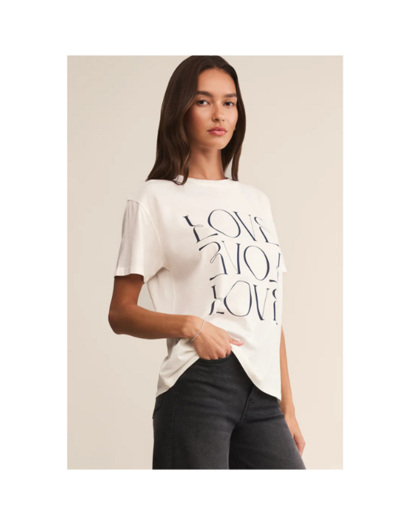 Z Supply Love Boyfriend Tee in Sea Salt by Z Supply