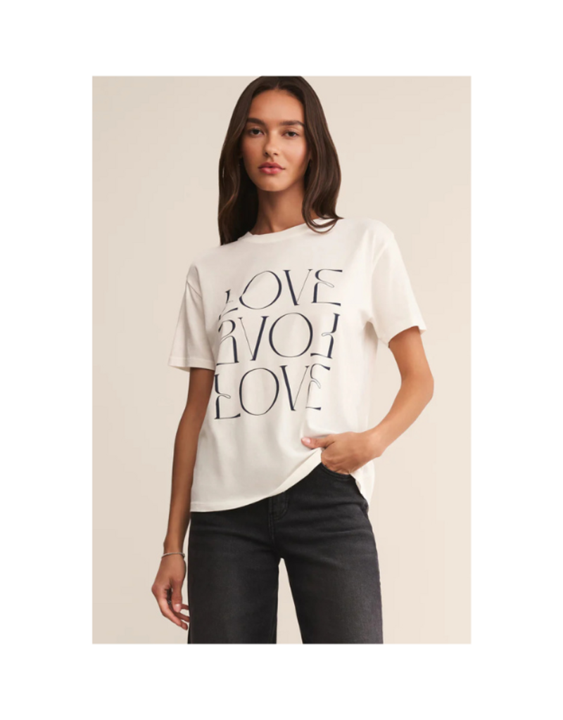 Z Supply Love Boyfriend Tee in Sea Salt by Z Supply
