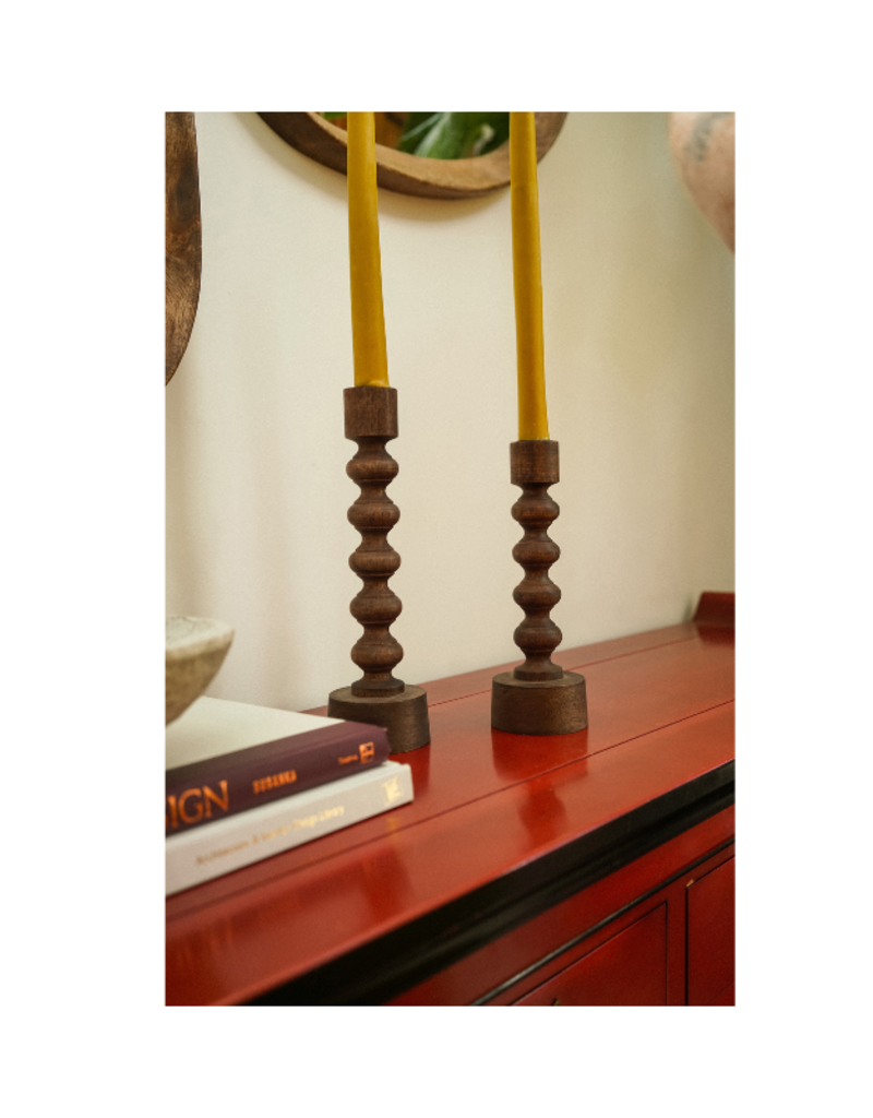 Indaba Trading Woodspun Candle Holder