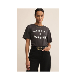 Z Supply Mistletoe Boyfriend Tee in Black Sand by Z Supply