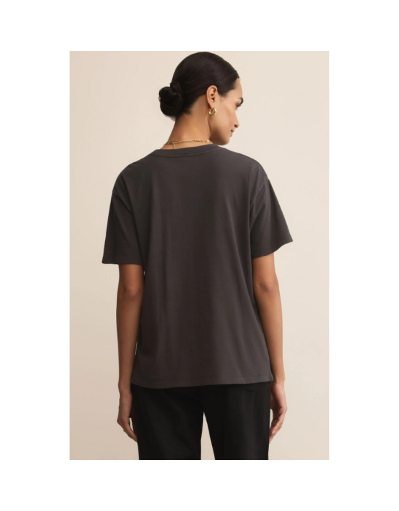 Z Supply Mistletoe Boyfriend Tee in Black Sand by Z Supply