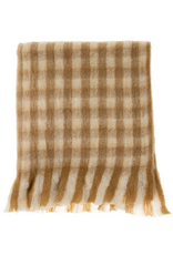 Indaba Trading Gingham Wool Blend Throw in Camel