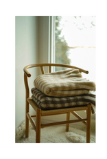 Indaba Trading Gingham Wool Blend Throw in Camel