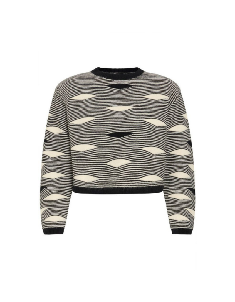 ICHI Bawaves Sweater in Black by ICHI