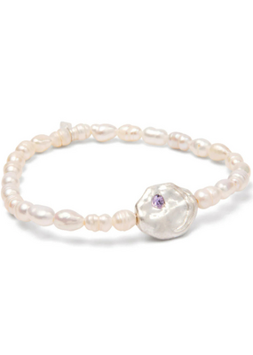 Scout Protection Pearl Affirmation Bracelet in Silver by Scout