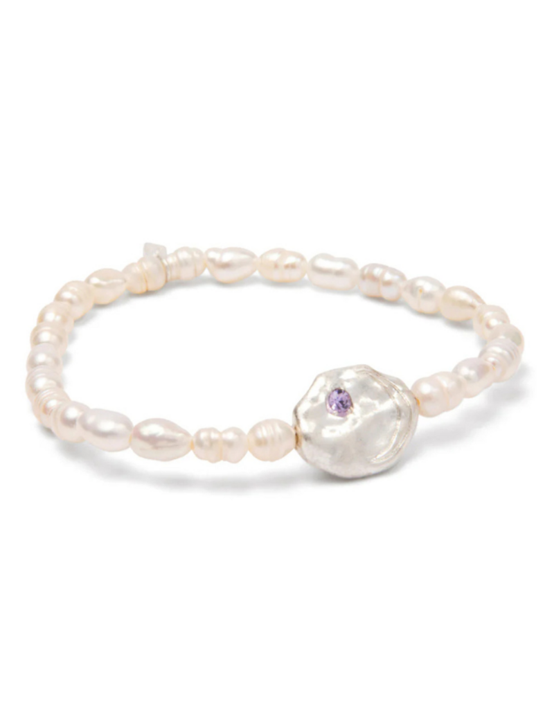 Scout Protection Pearl Affirmation Bracelet in Silver by Scout