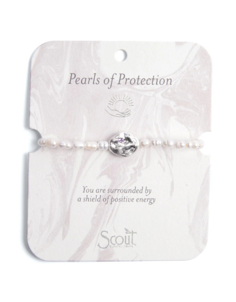 Scout Protection Pearl Affirmation Bracelet in Silver by Scout