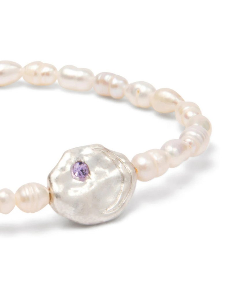 Scout Protection Pearl Affirmation Bracelet in Silver by Scout