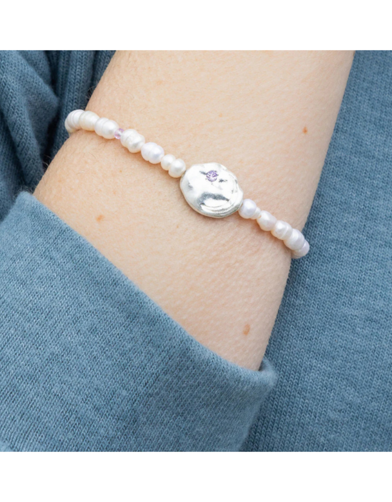 Scout Protection Pearl Affirmation Bracelet in Silver by Scout