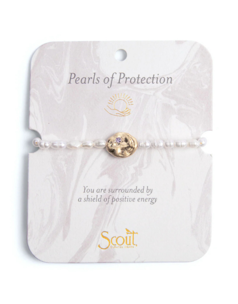 Scout Protection Pearl Affirmation Bracelet in Gold by Scout