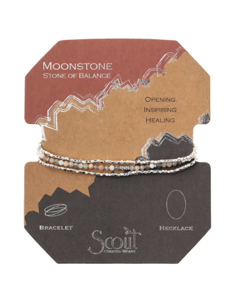 Scout Delicate Stone Wrap Bracelet -  Moonstone/Silver by Scout