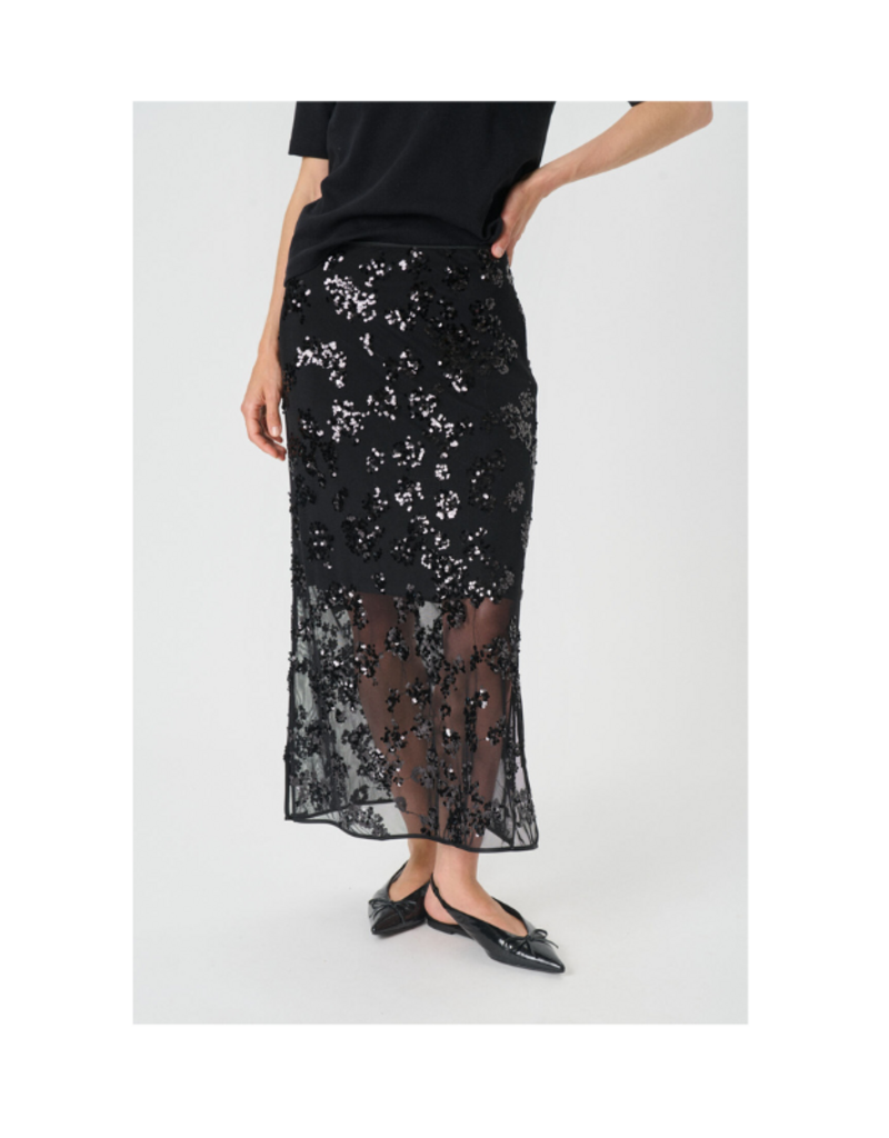 Part Two Vivika Skirt in Black Sequins by Part Two