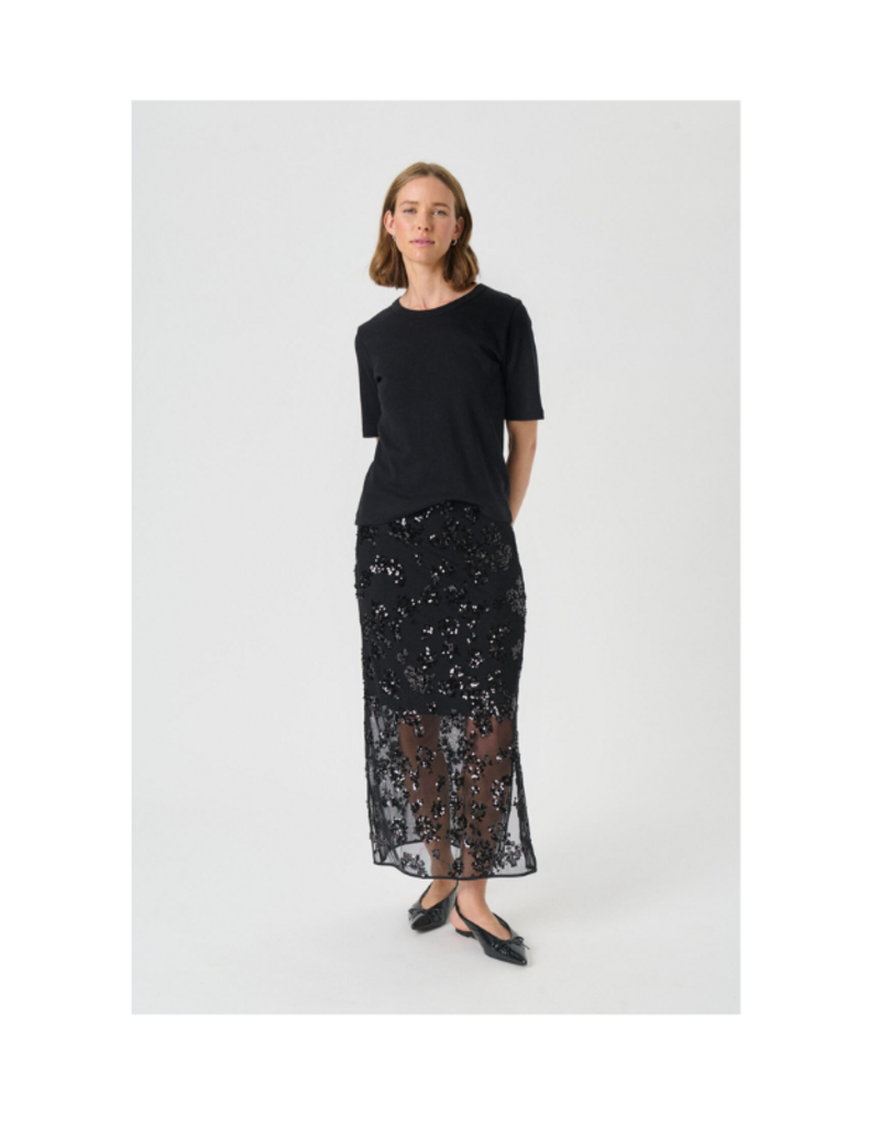 Part Two Vivika Skirt in Black Sequins by Part Two