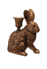Creative Co-Op Rabbit Taper Holder Resin