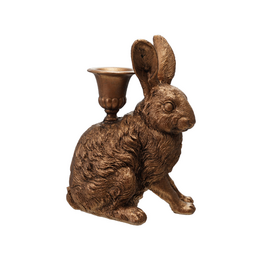 Creative Co-Op Rabbit Taper Holder Resin