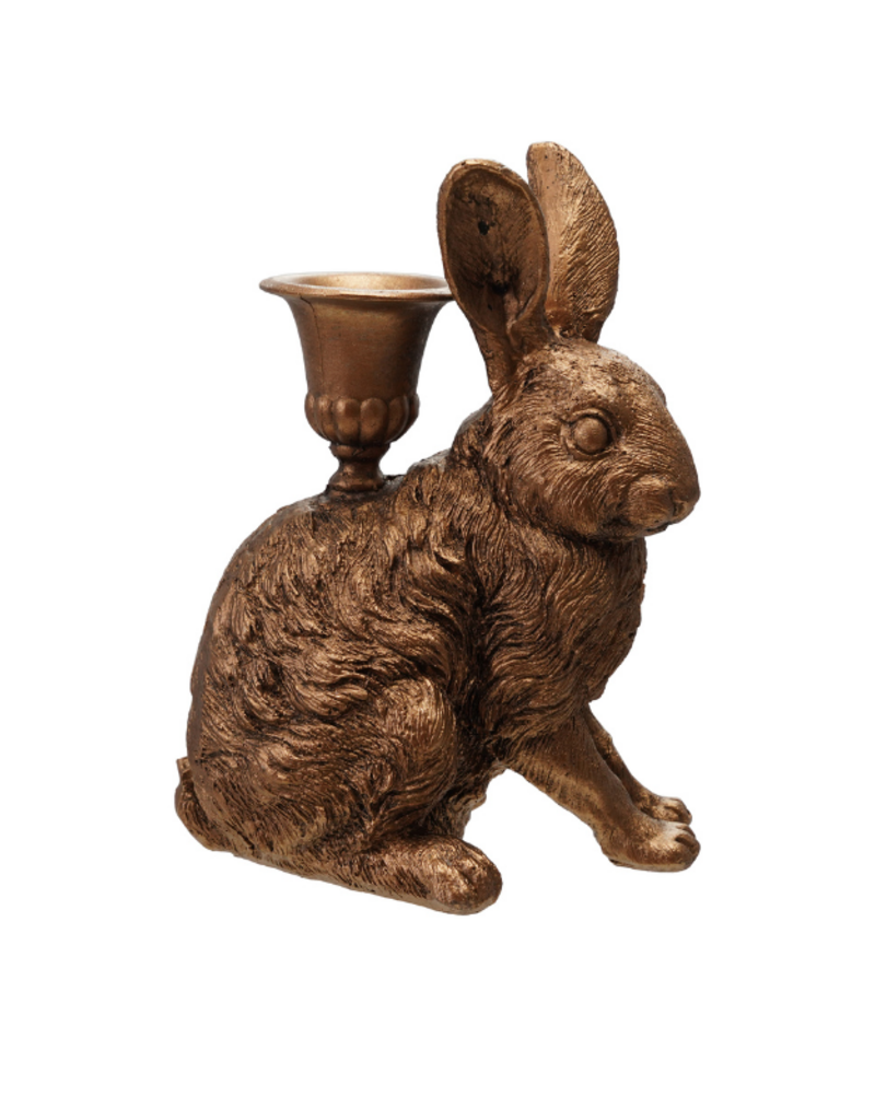 Creative Co-Op Rabbit Taper Holder Resin