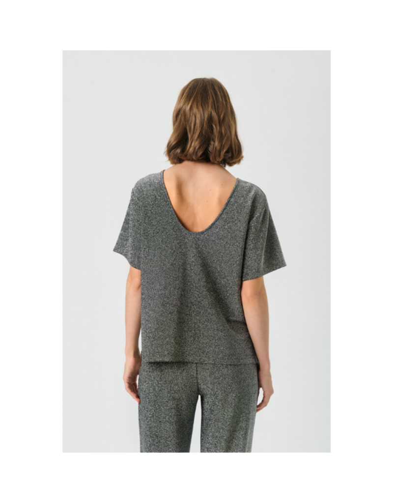 Part Two Verrona T-Shirt in Black Shimmer by Part Two
