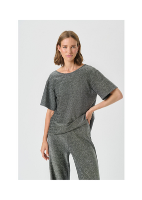 Part Two Verrona T-Shirt in Black Shimmer by Part Two