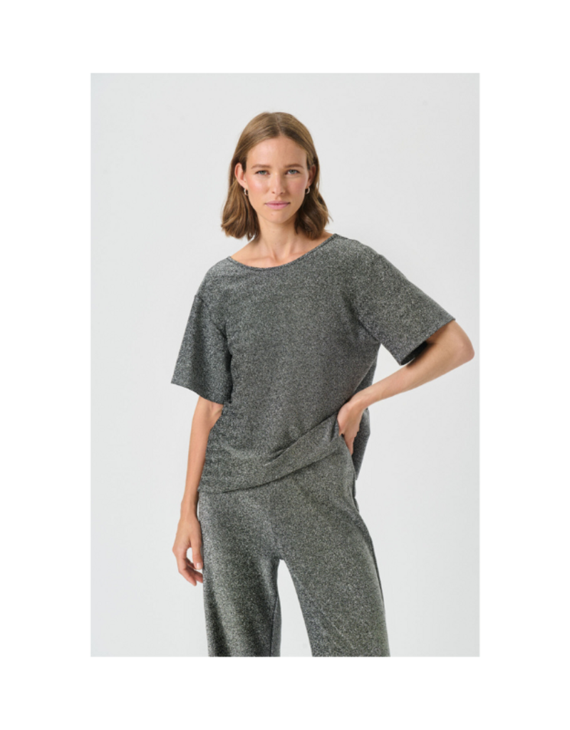 Part Two Verrona T-Shirt in Black Shimmer by Part Two