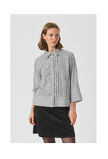 Part Two Vinny Shirt in Black Stripe by Part Two