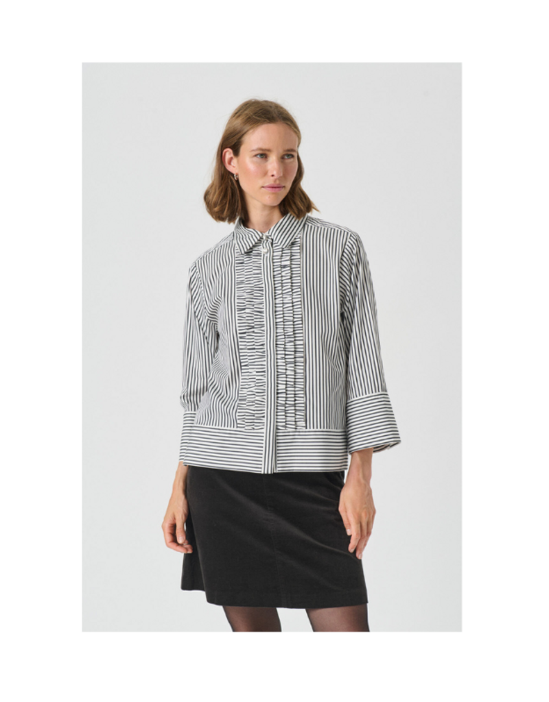 Part Two Vinny Shirt in Black Stripe by Part Two